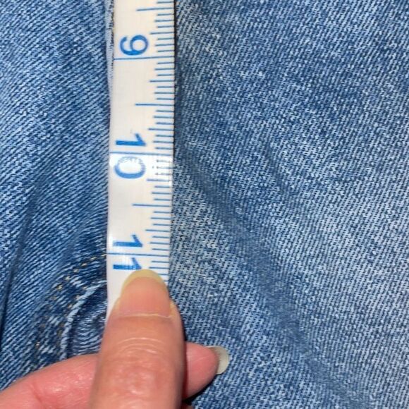 H&M Womens High Rise Frayed Hem Patchwork Loose Straight Denim Jeans Blue Size 4 - Picture 9 of 12